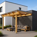 Terrassenüberdachung aus Leimholz
