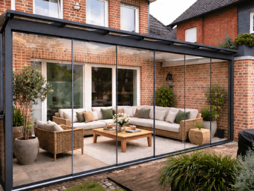 Glasschiebewand mit ESG-Glas bis 5.000 mm | 6 - läufig | 5 Scheiben