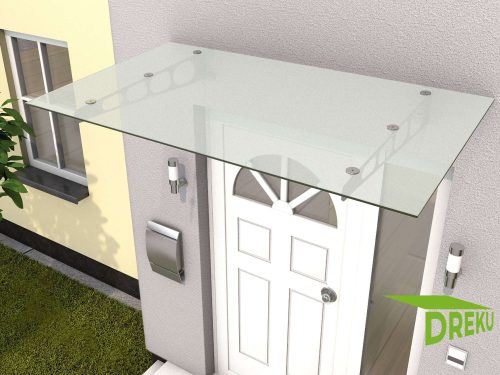 Edelstahlvordach Lübeck 160 gefrostet