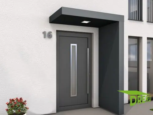 Haustürvordach Hamburg Extra 160 mit LED