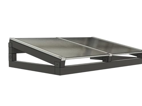 Vordach aus Aluminium mit 16 mm Stegplatten