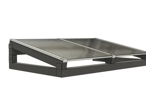 Vordach aus Aluminium mit 16 mm Stegplatten