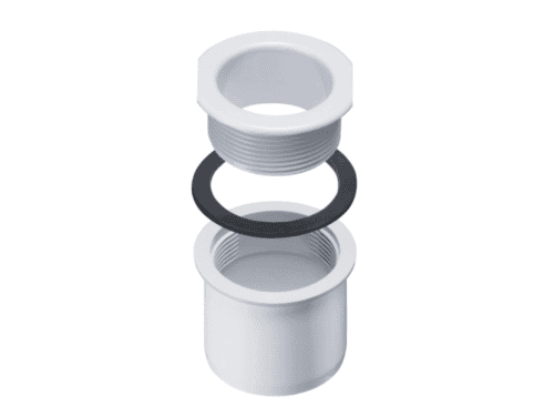 Kastenrinnen-Schraubstutzen (DN 50 weiß)