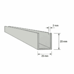 Aluminium U Profil 25x25 2 mm