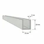 Aluminium U Profil 25x25 2 mm