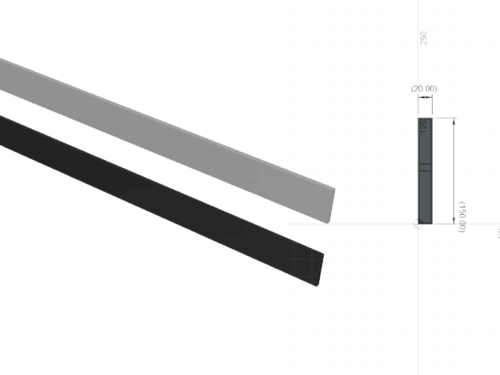 Aluminium Paneel 150x20x2 mm