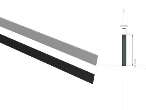 Aluminium Paneel 150x20x2 mm