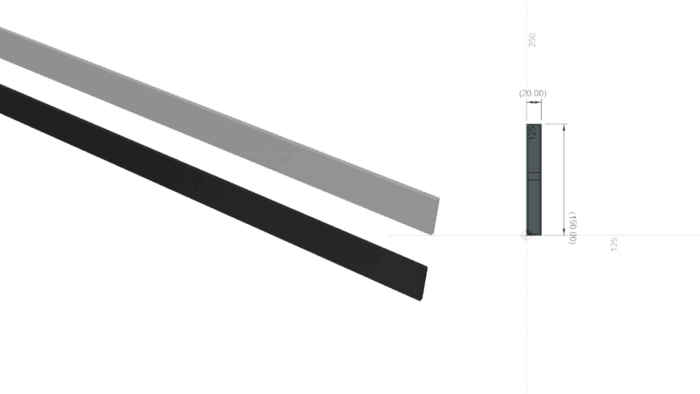 Aluminium Paneel 150x20x2 mm